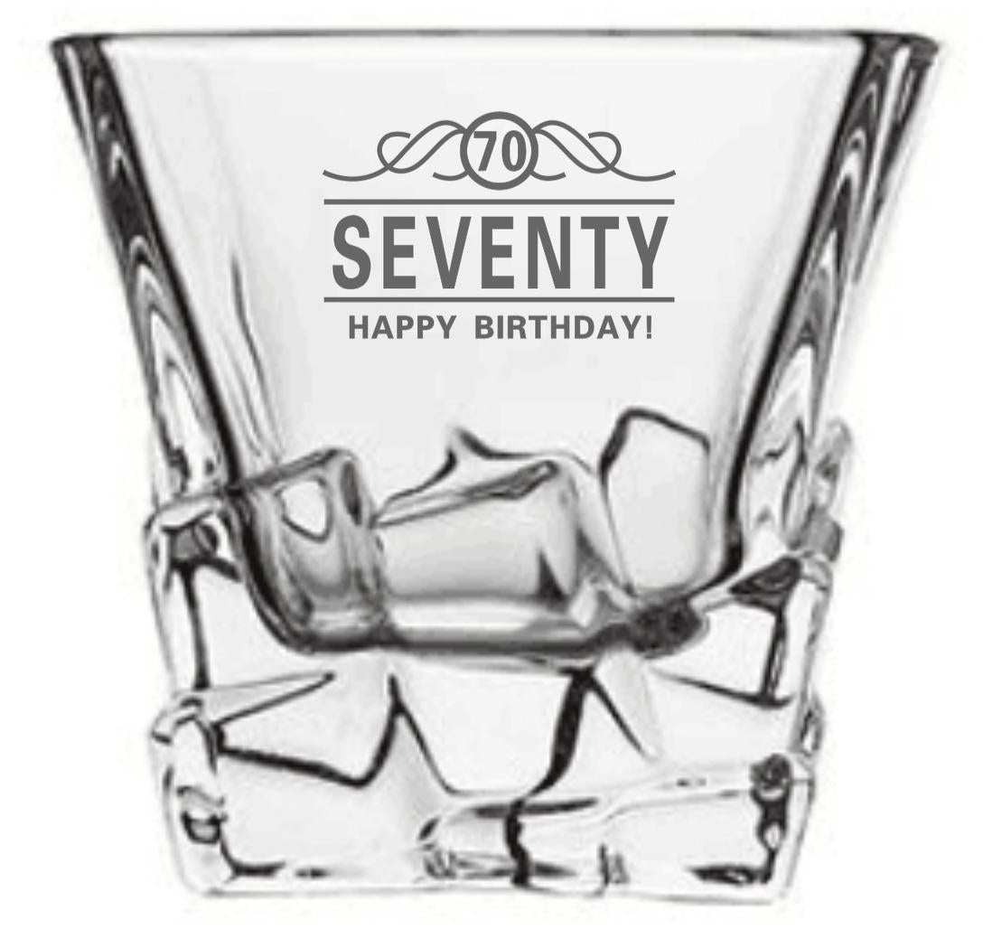 Whiskey Glass 70th Coaster Box