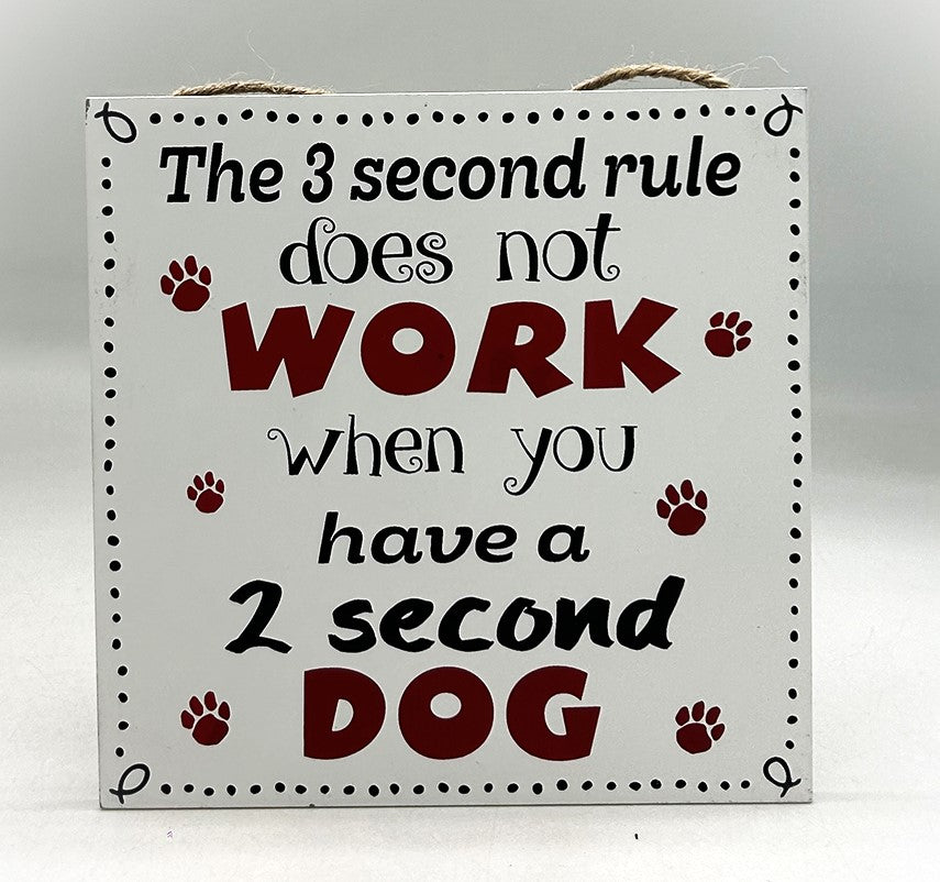 Hanging Sign - Three Second Rule