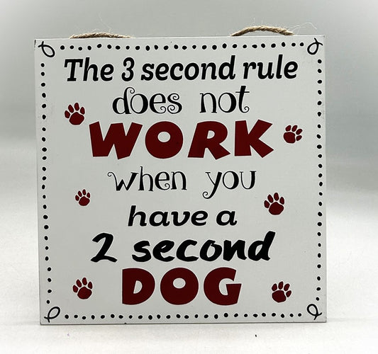 Hanging Sign - Three Second Rule