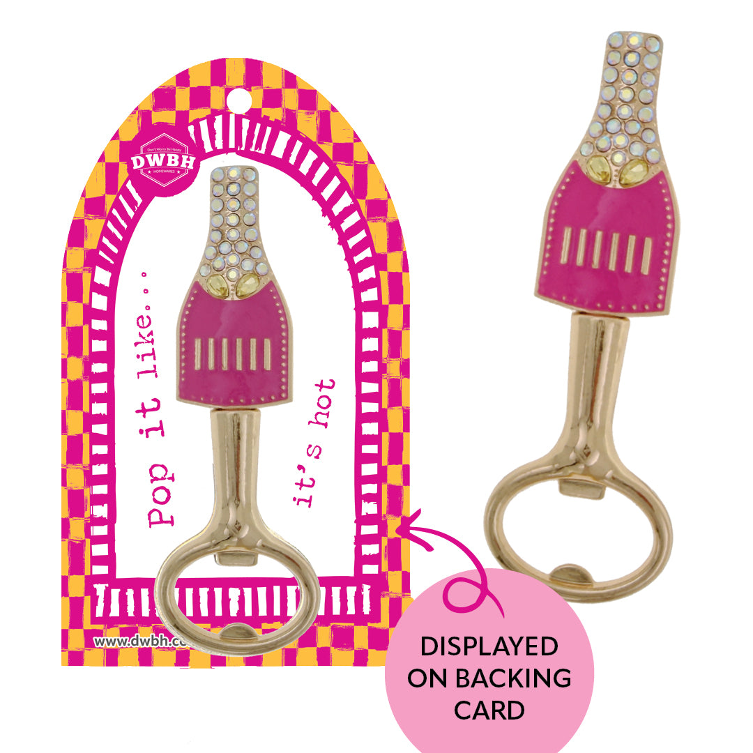 Bottle Opener - Barware With Bling [desn:pink Pop]