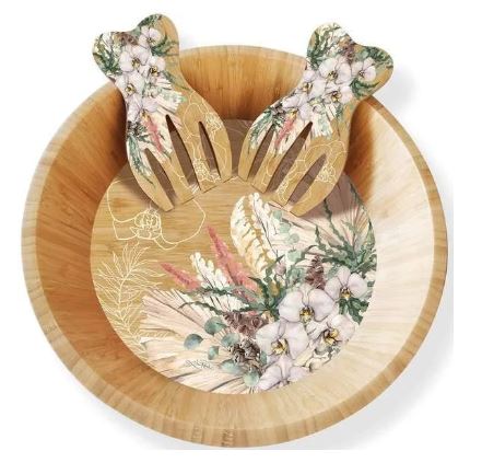 Bsb03 Salad Bowl Fork Set Vanilla