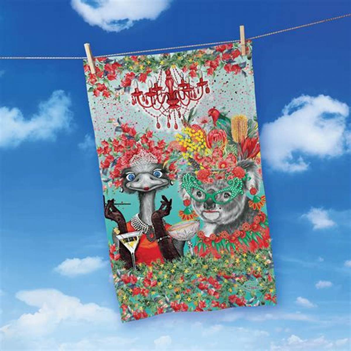 Tea Towel - Emu Koala Design