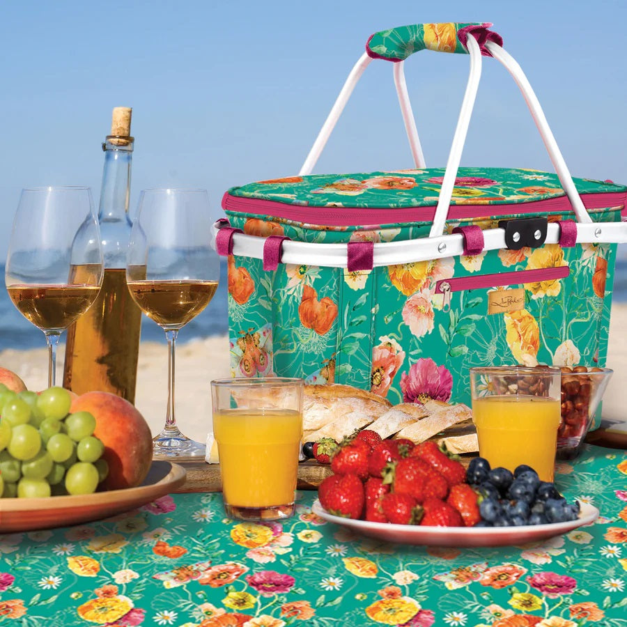 Picnic Basket - Bright Poppies