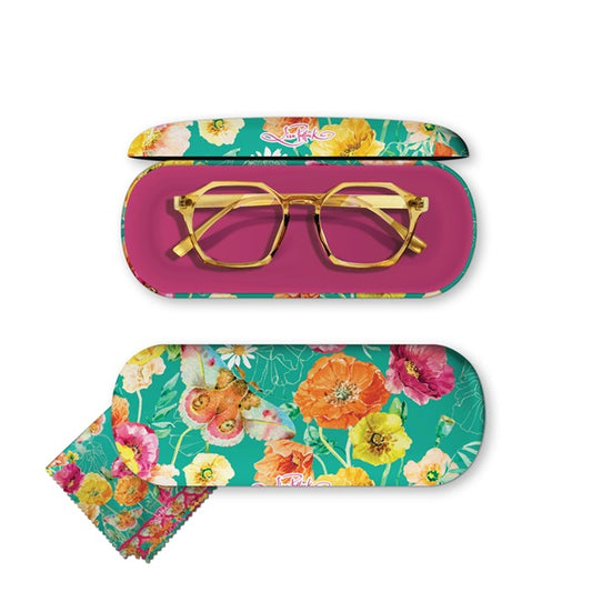 Glasses Case/cloth - Bright Poppies