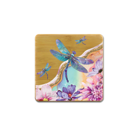 Coaster Set - Lavender Dragonflies