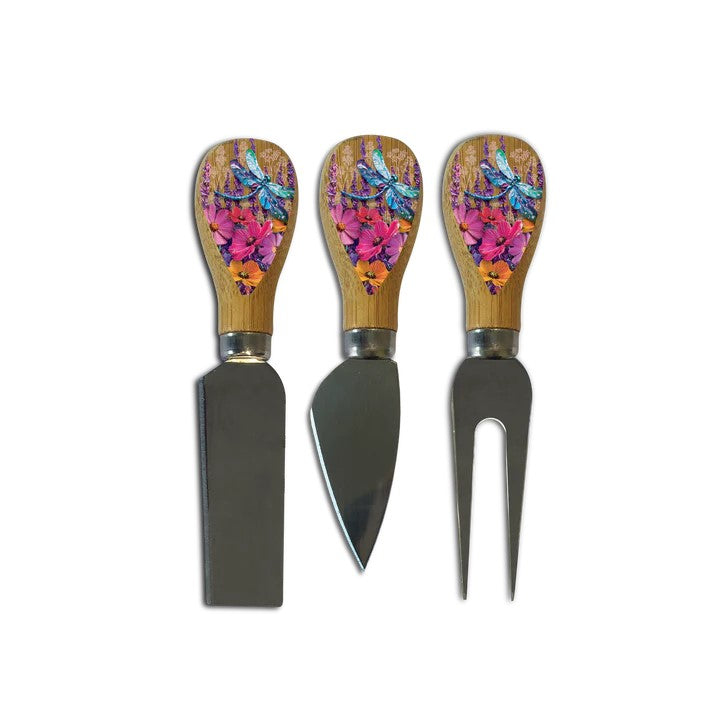 Playful Dragonflies Cheese Knife Block