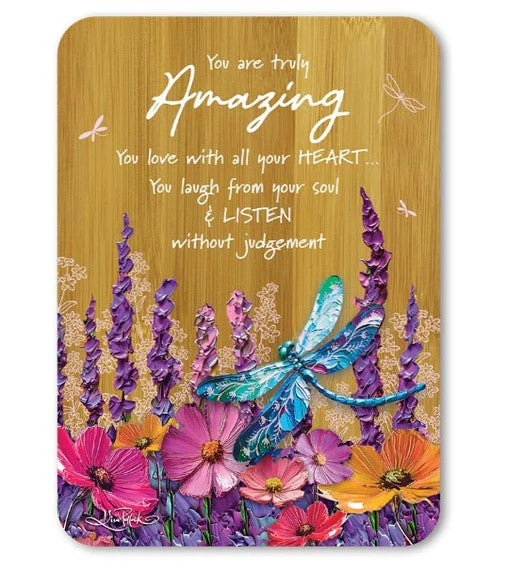 Bamboo Plaque - Playful Dragonflies Truly Amazing