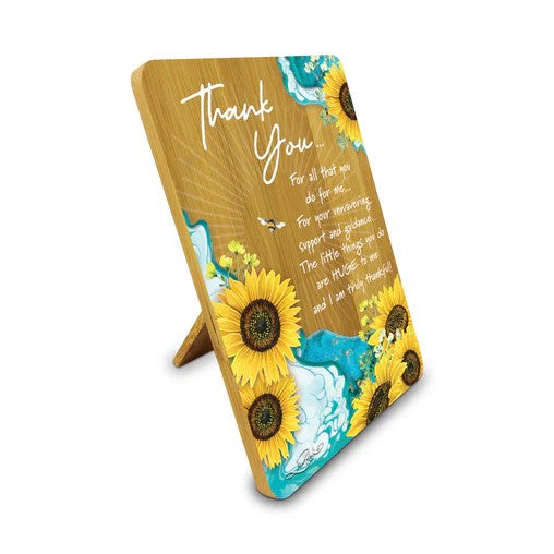 Bamboo Plaque Bee Sunny Thank You  