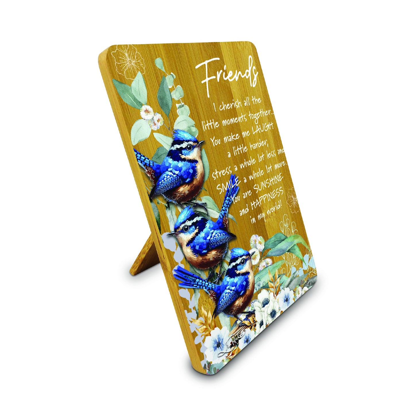 Bamboo Plaque - Cheeky Wrens - Friends