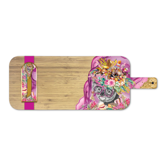 Bamboo Resin Serving Platter With Cheese Knife - Oz Foodie Koala