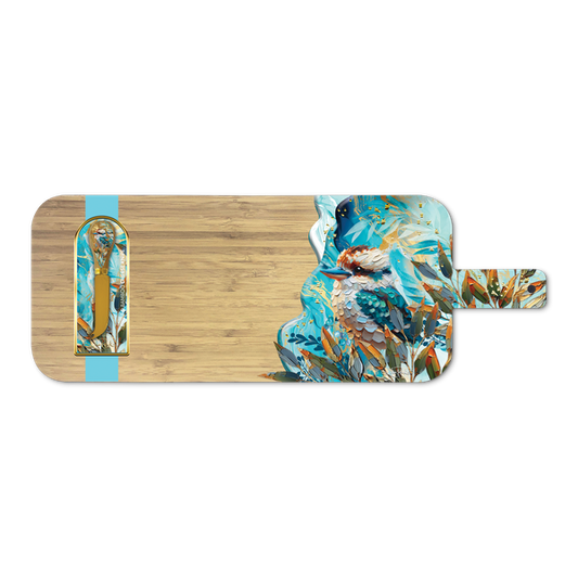Bamboo Resin Serving Platter With Cheese Knife - Charming Kooka