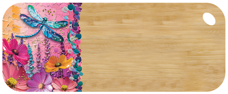 Resin Bamboo Medium Serving Platter - Playful Dragonflies