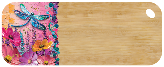 Resin Bamboo Medium Serving Platter - Playful Dragonflies