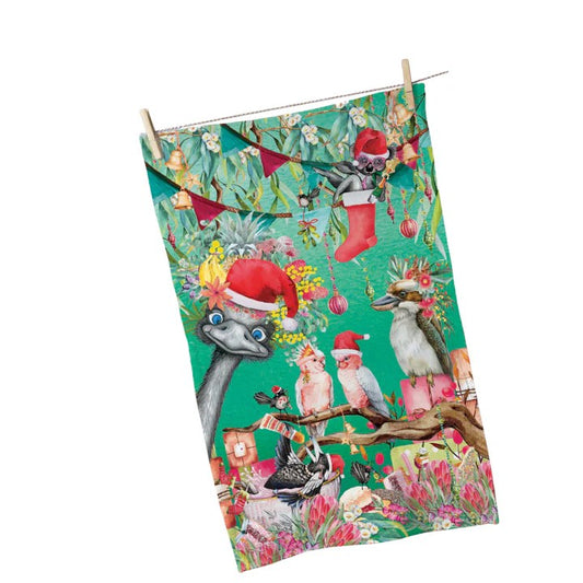 Tea Towel - Christmas Capers Design