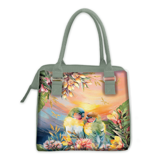Lunch Tote Cooler Bag - Sunset Love Birds
