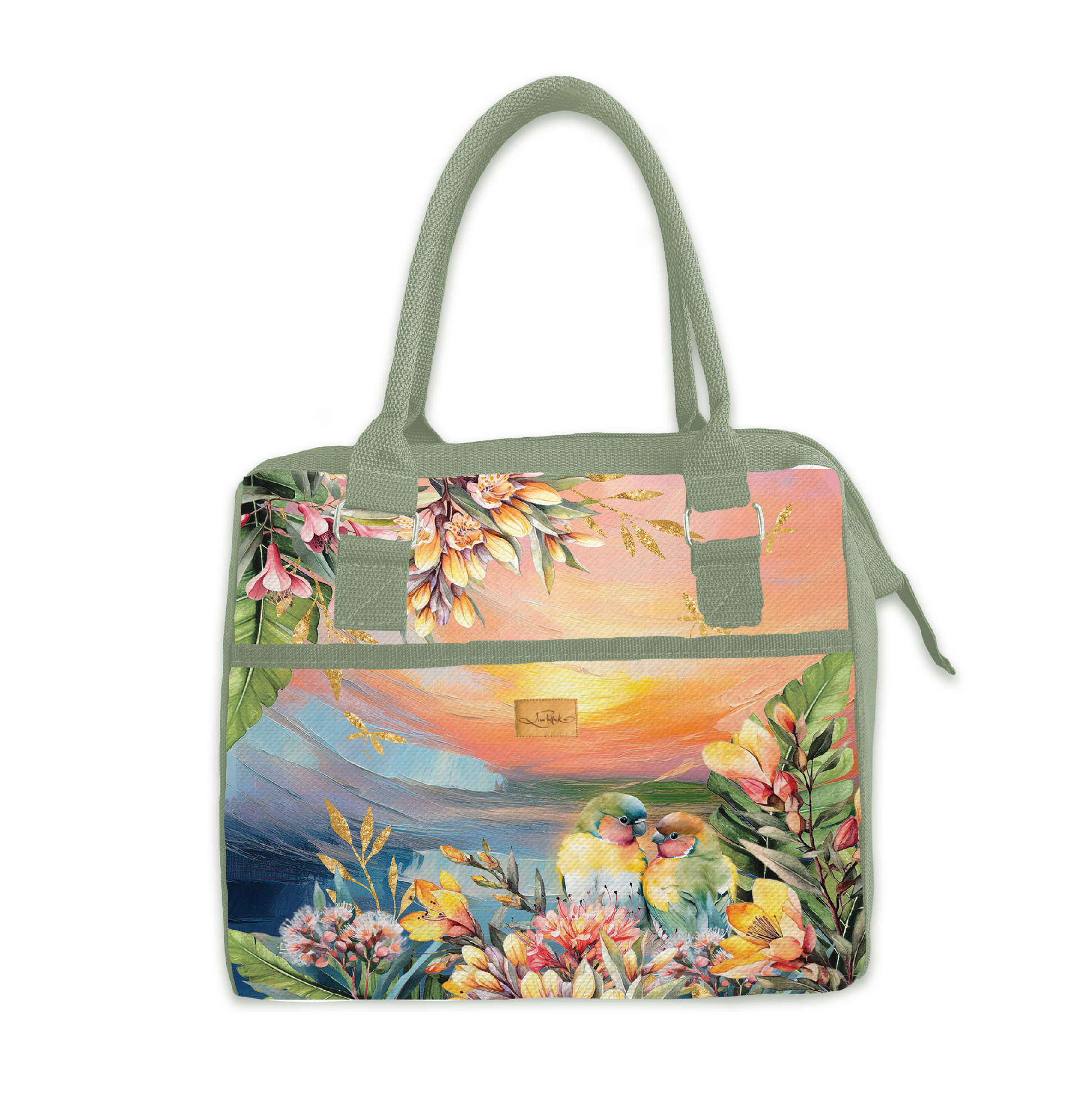 Lunch Tote Cooler Bag - Sunset Love Birds
