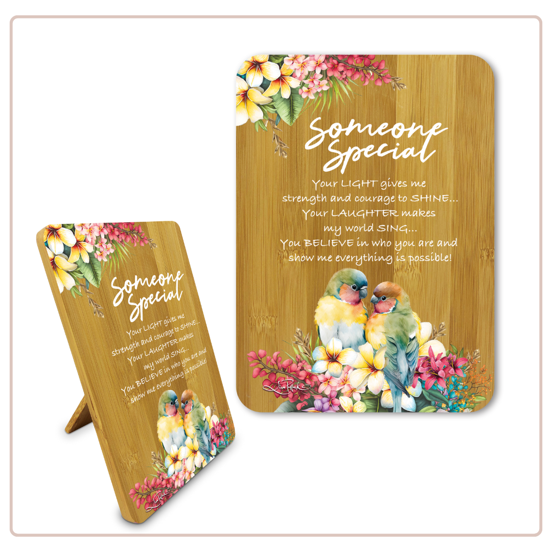 Affirmation Plaque Bamboo [desn:delightful Dragonflies Mess:friends]