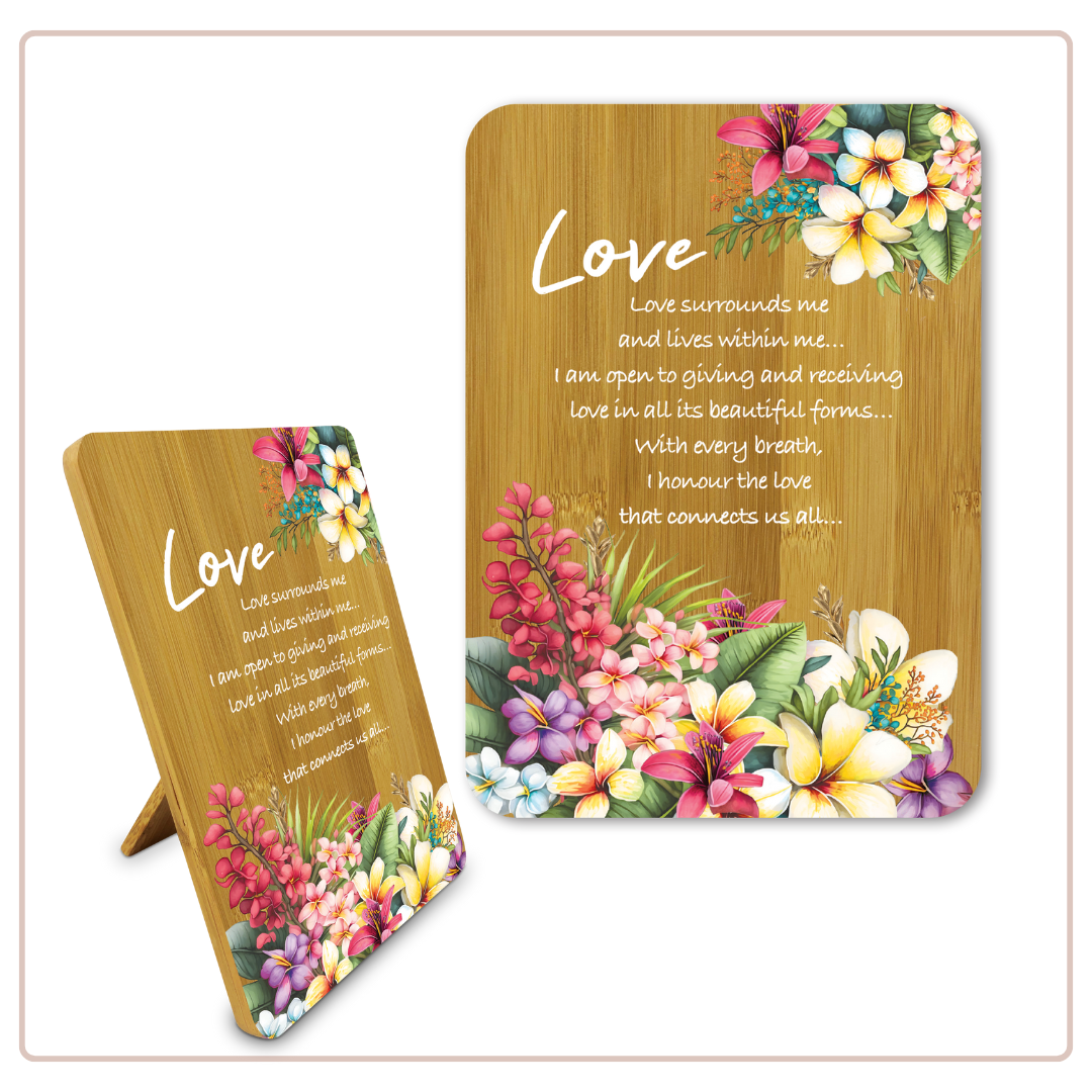 Affirmation Plaque Bamboo [desn:delightful Dragonflies Mess:friends]