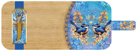 Bamboo Resin Serving Platter With One Cheese Knife 0 Royal Wrens
