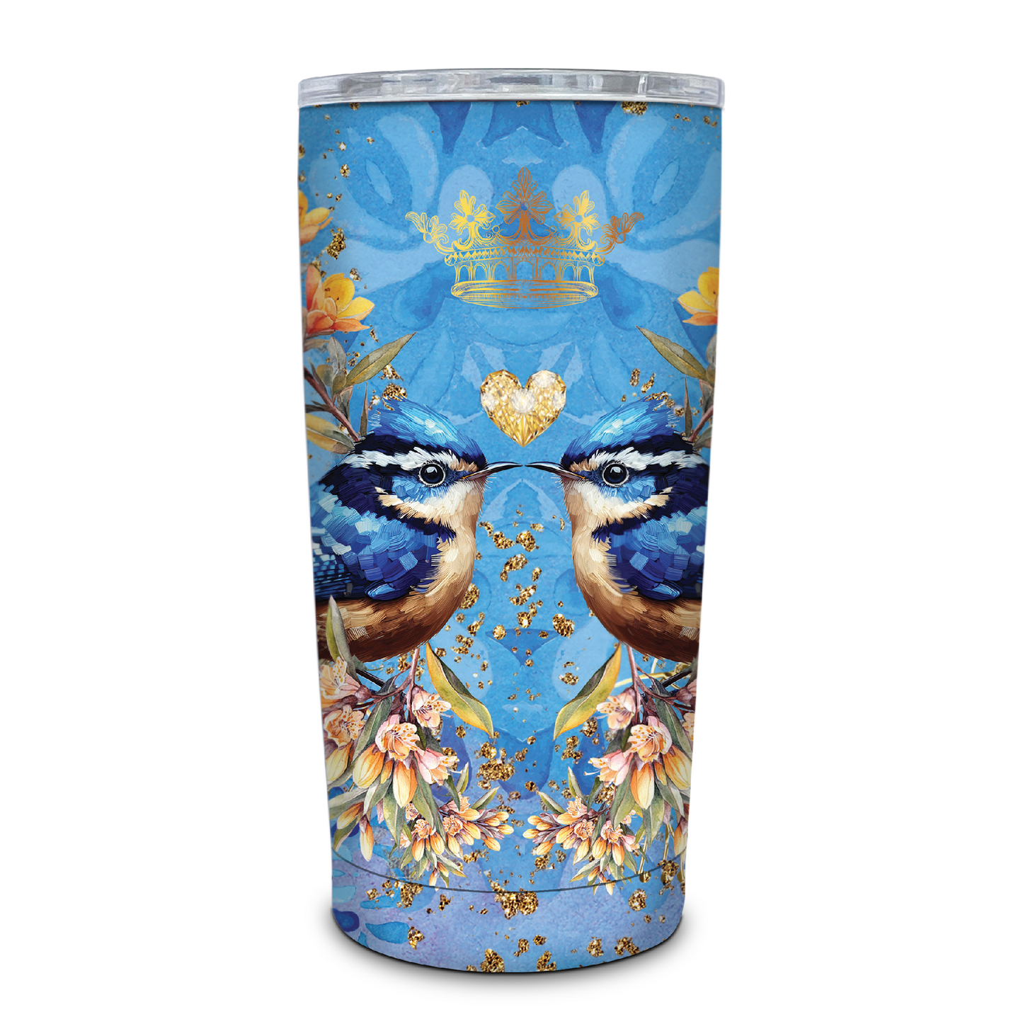 Travel Mug Double Walled Stainless Steel - Royal Wrens