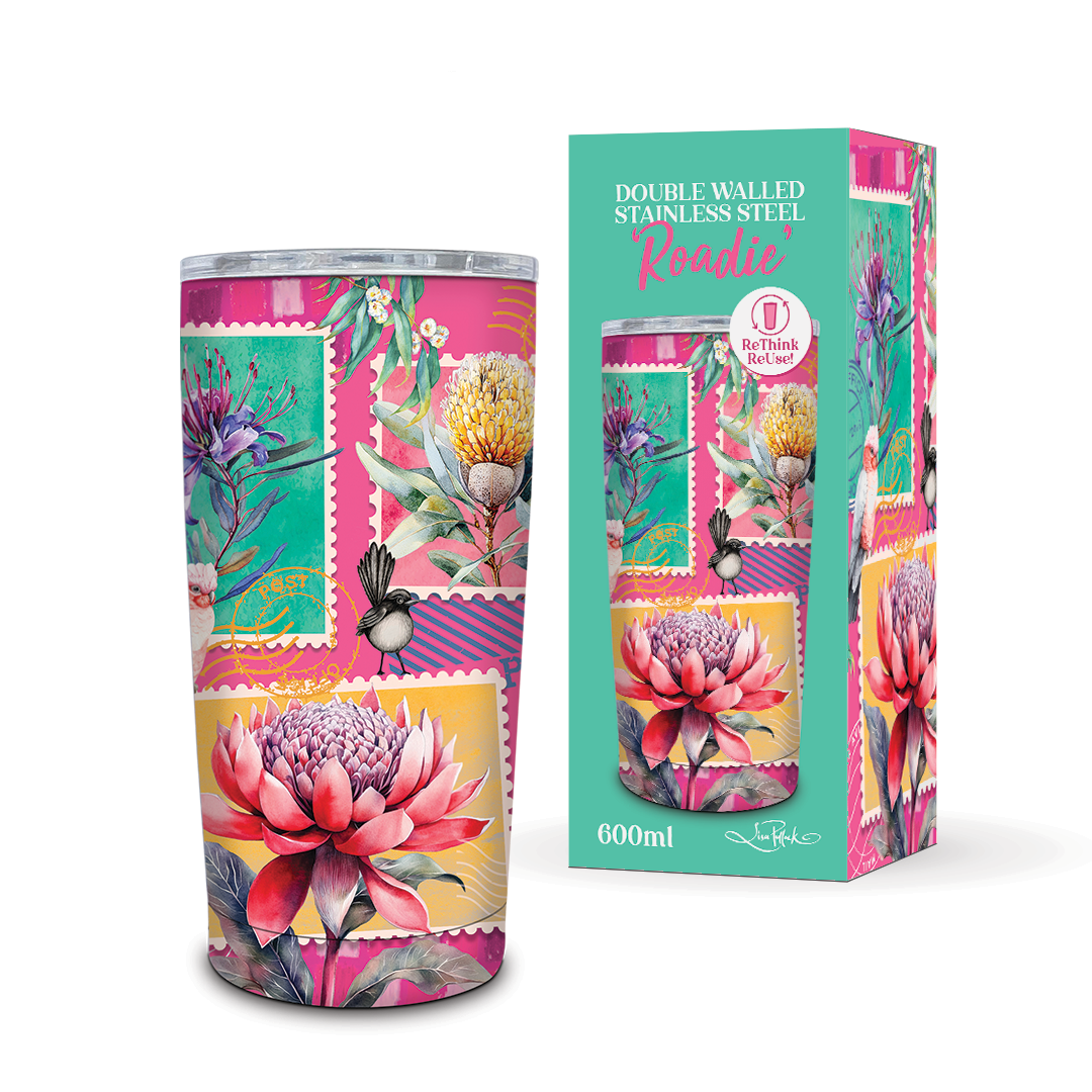 Travel Mug Double Walled Stainless Steel - Pretty Postage