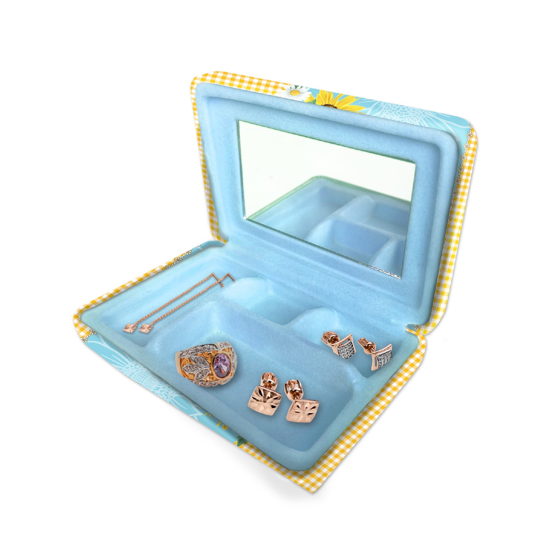 Small Jewellery Case W/ Gold Foil Cover [desn:vintage Kooka]