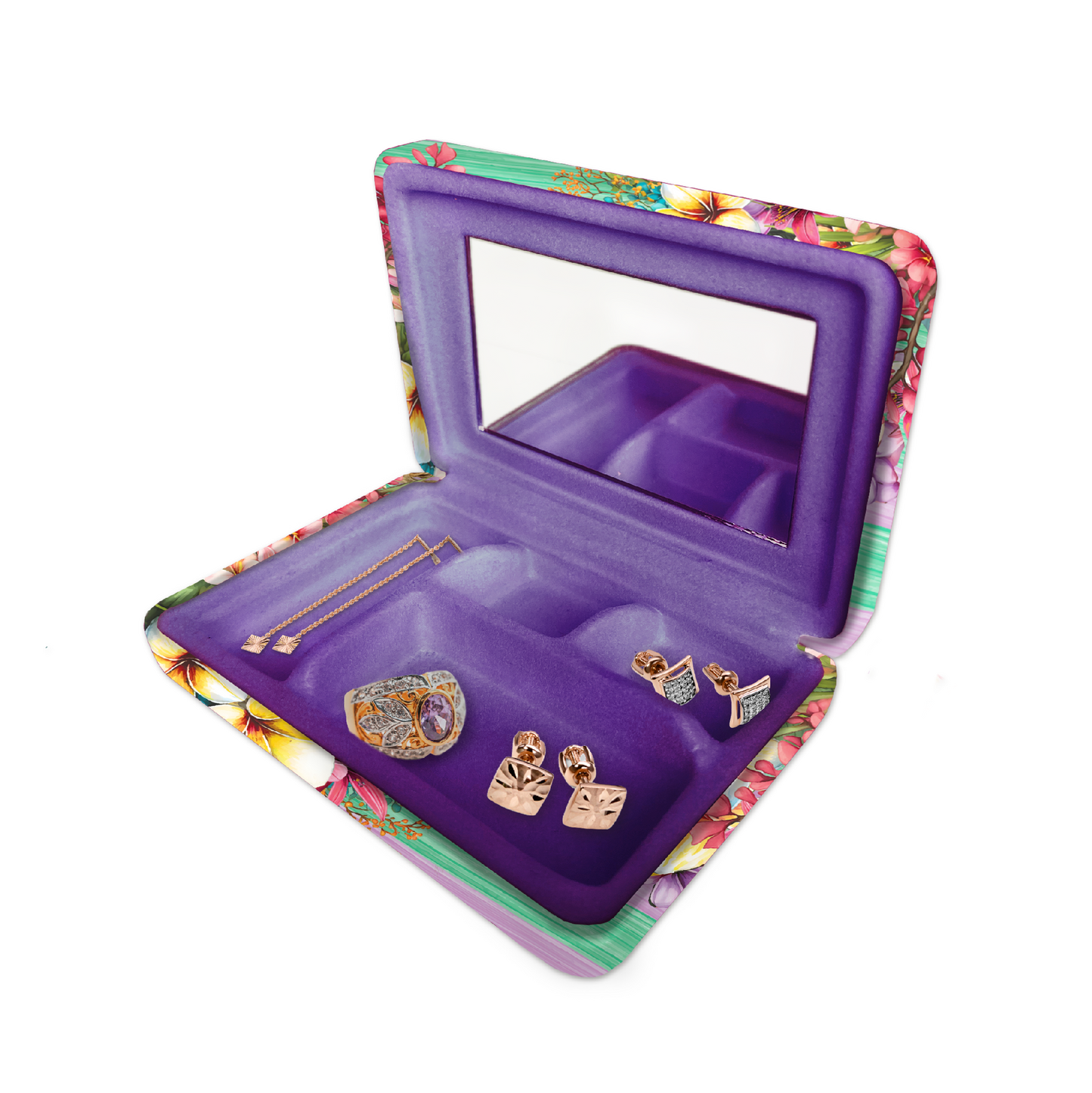 Small Jewellery Case W/ Gold Foil Cover [desn:vintage Kooka]