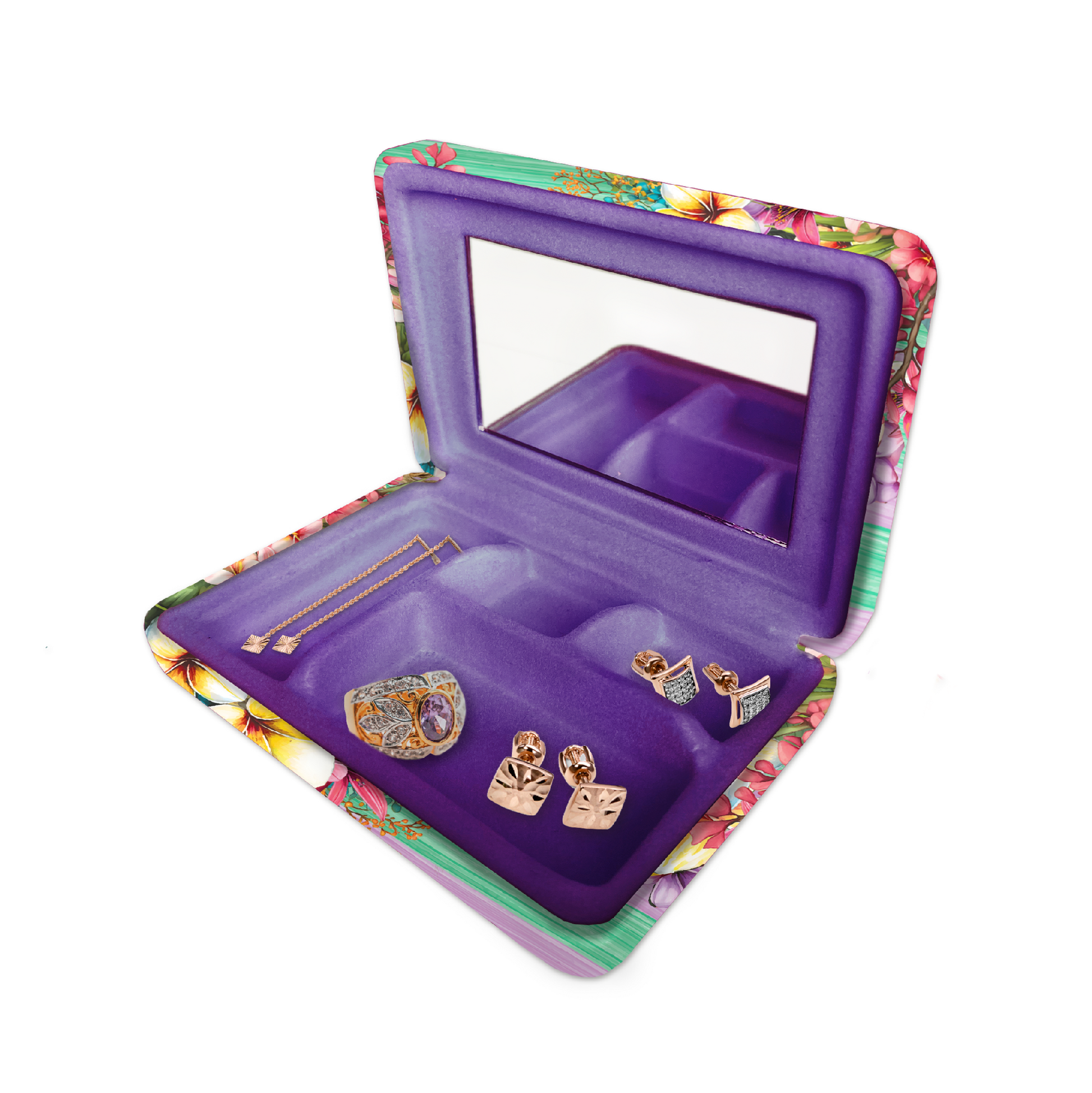 Small Jewellery Case W/ Gold Foil Cover [desn:vintage Kooka]