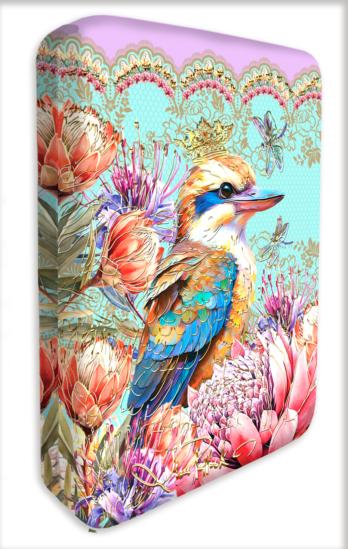 Small Jewellery Case W/ Gold Foil Cover [desn:vintage Kooka]