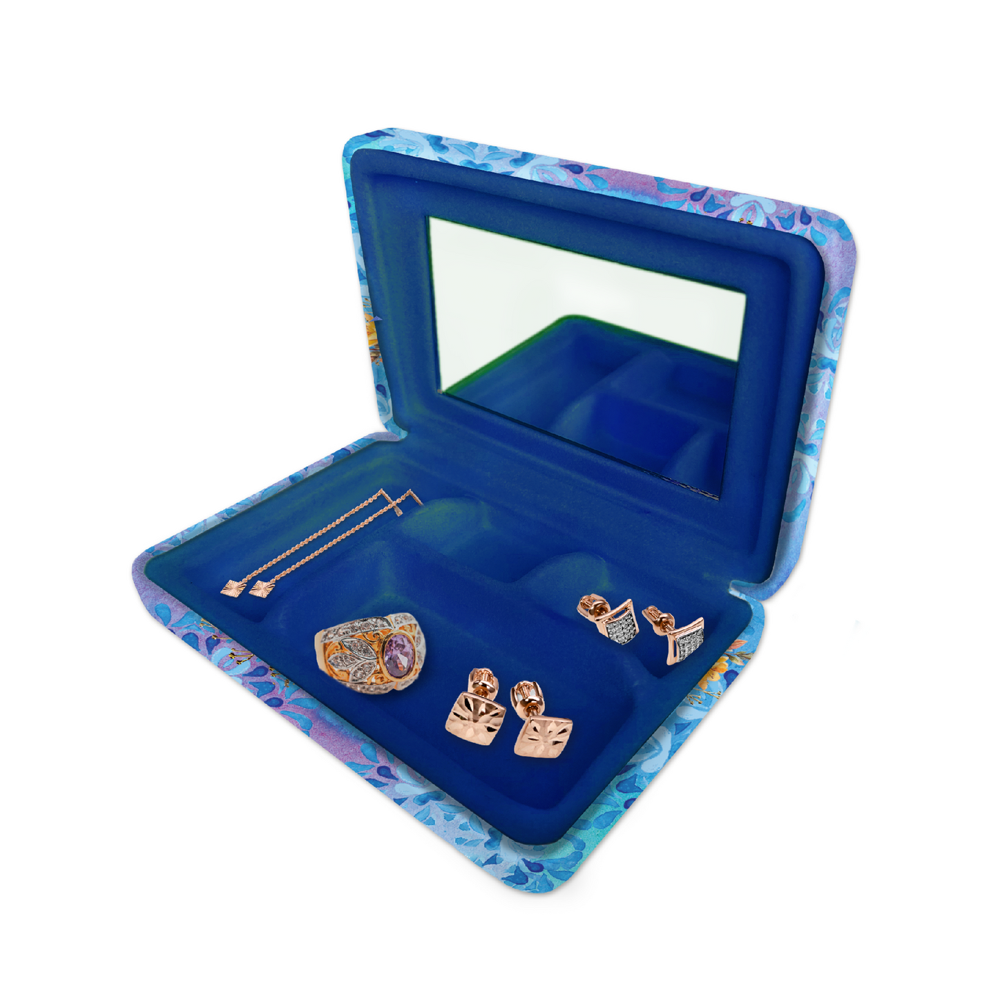 Small Jewellery Case W/ Gold Foil Cover [desn:vintage Kooka]