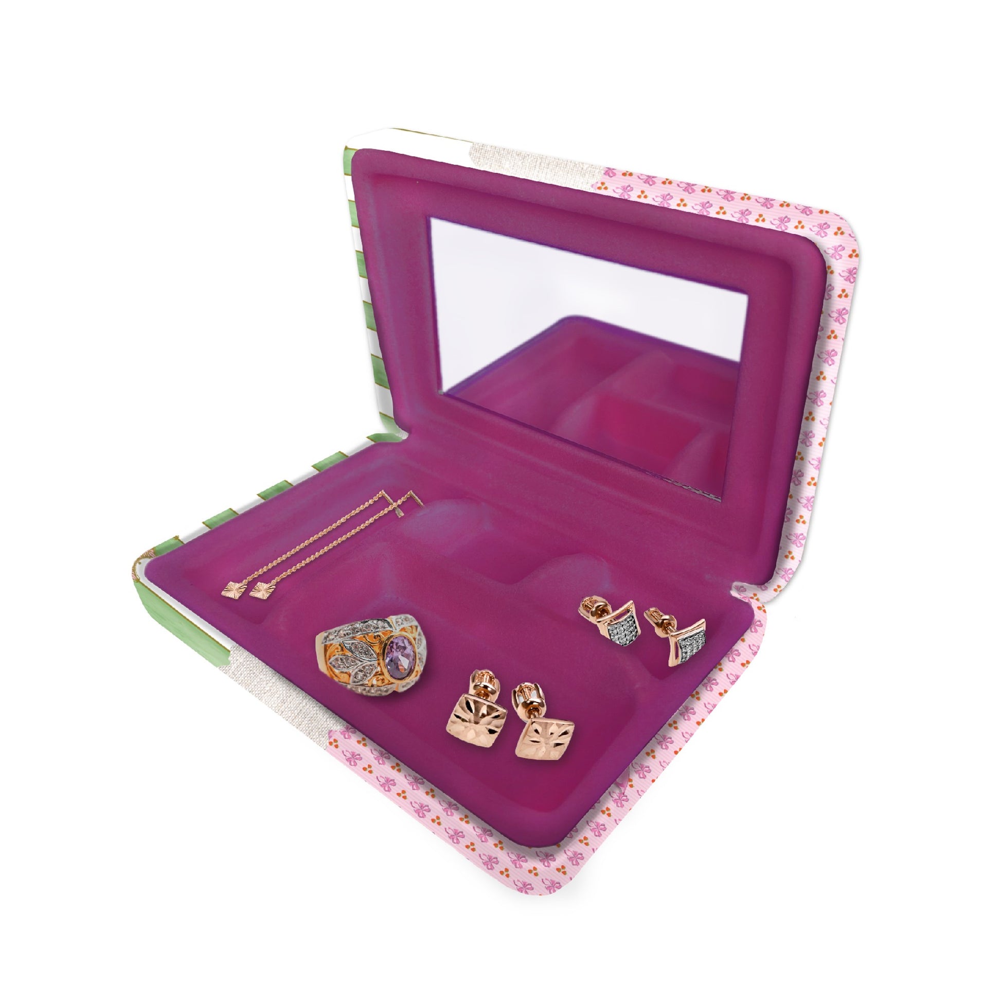 Small Jewellery Case W/ Gold Foil Cover [desn:vintage Kooka]