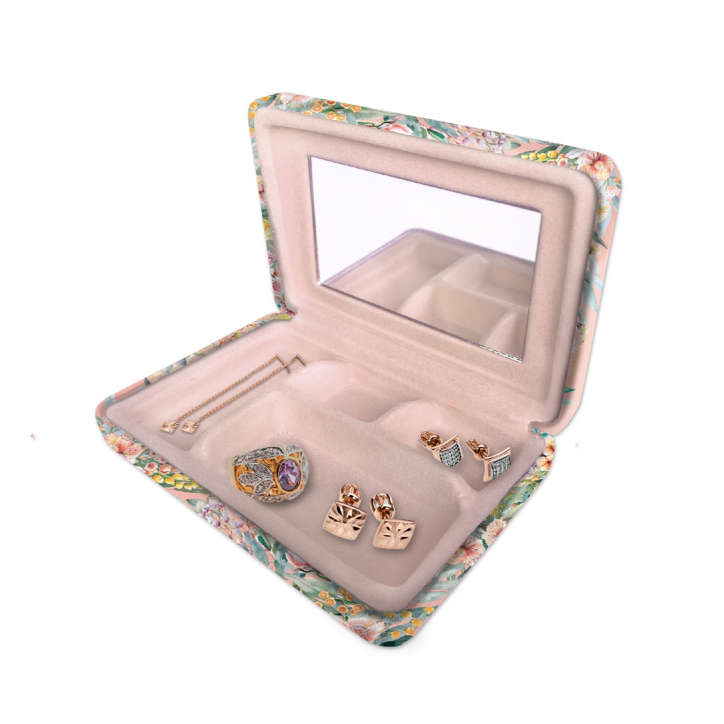 Small Jewellery Case W/ Gold Foil Cover [desn:vintage Kooka]