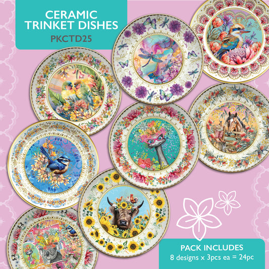 Ceramic Trinket Dish [desn:paradise Love Birds]