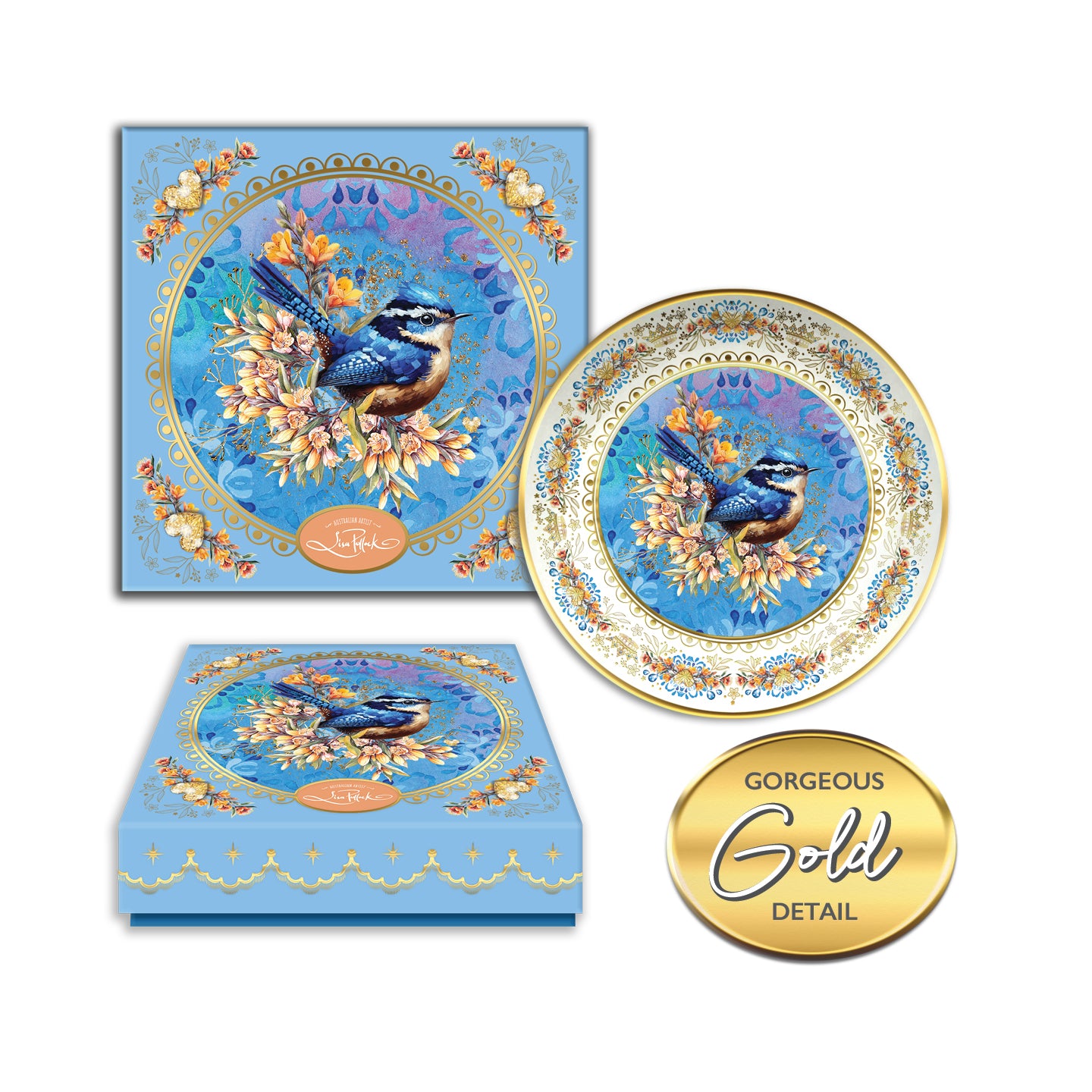 Ceramic Trinket Dish [desn:paradise Love Birds]