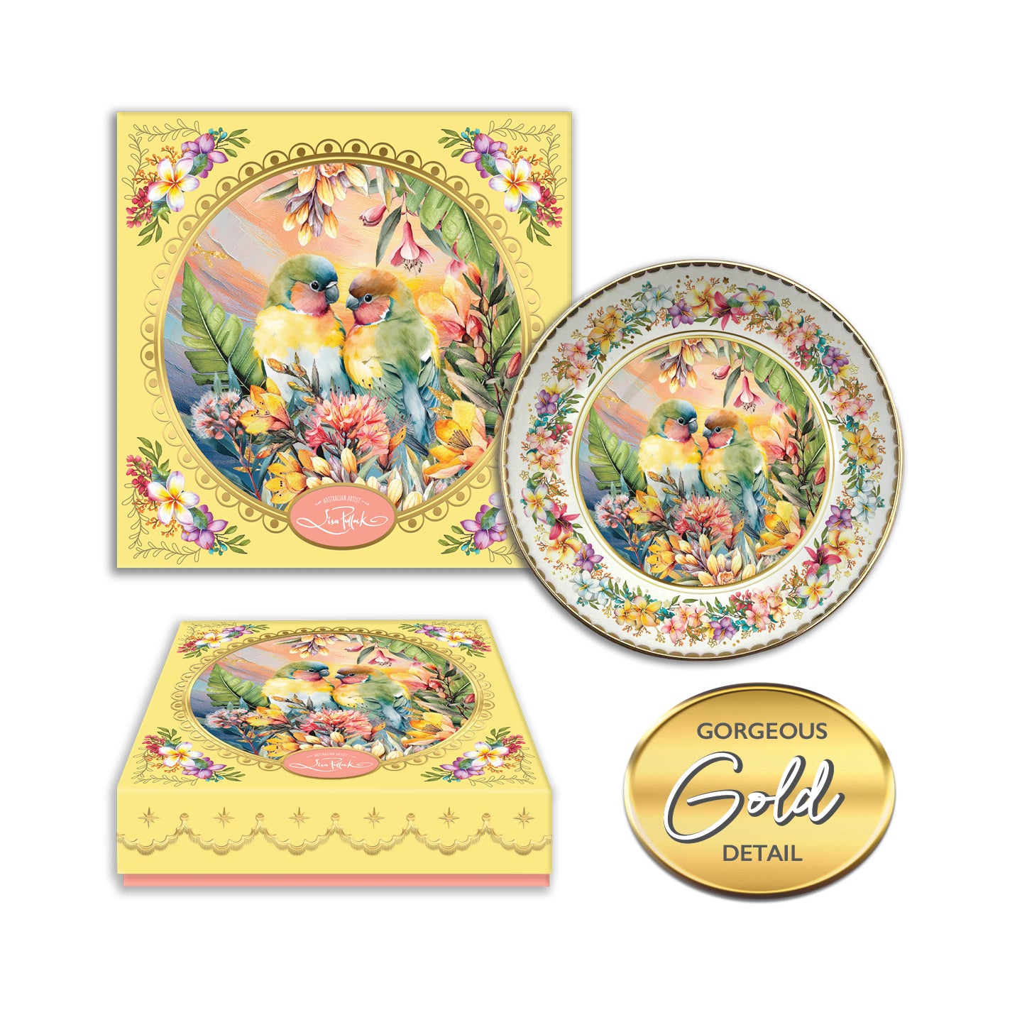 Ceramic Trinket Dish [desn:paradise Love Birds]