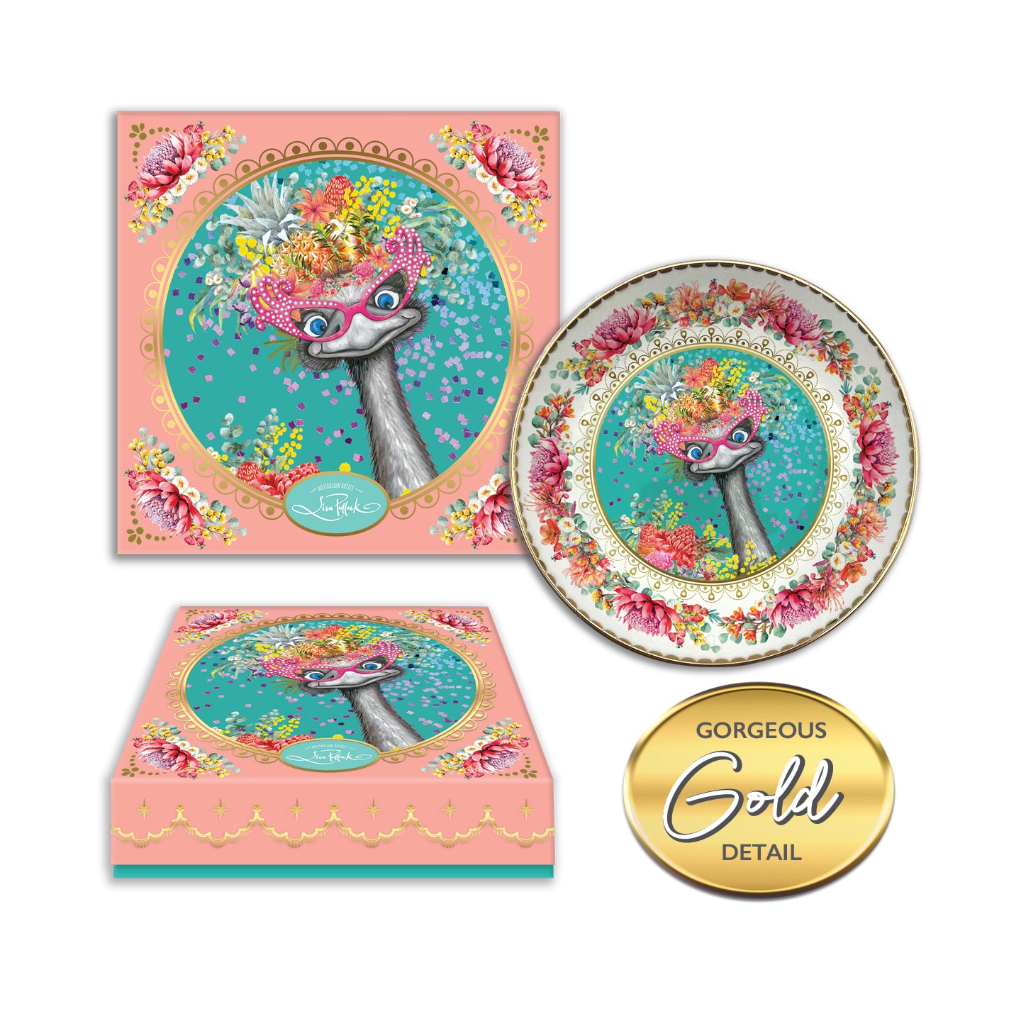 Ceramic Trinket Dish [desn:paradise Love Birds]