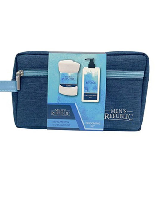 Mens Republic Grooming Kit In Toiletry Bag- 3pc Body Wash