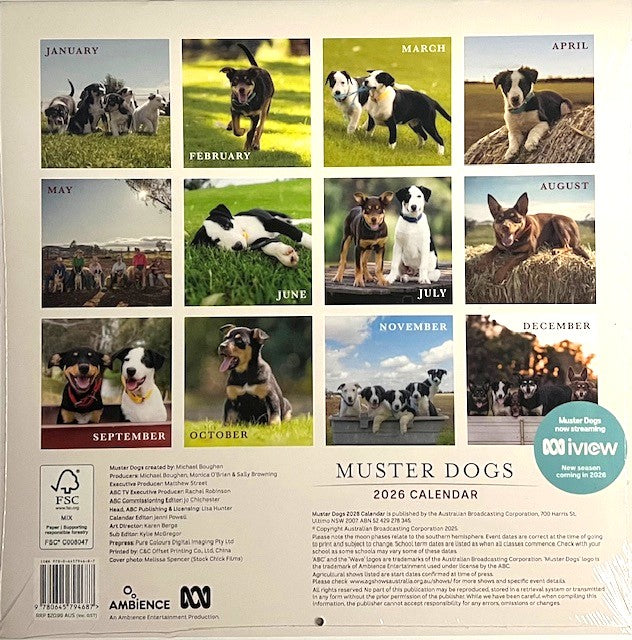 Muster Dogs Calendar: 2026